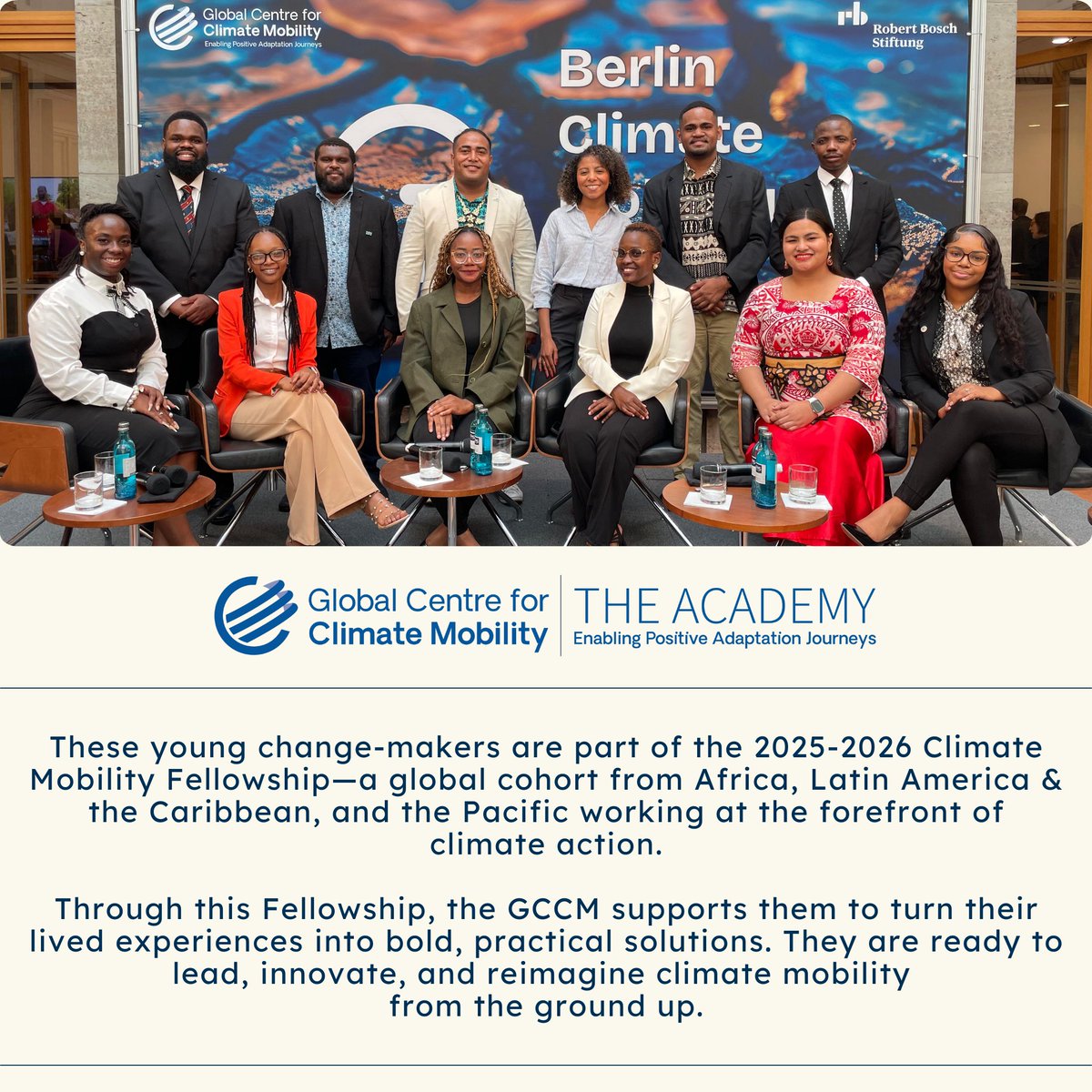 GCCMobility's tweet photo. On this International Youth Day: Youth Leading the Way in Climate Mobility

Youth are not just inheriting the climate crisis, they are redefining the response. Across all regions, young leaders are driving bold, practical solutions to address climate mobility from the ground up. https://t.co/oIaMbOVbVs