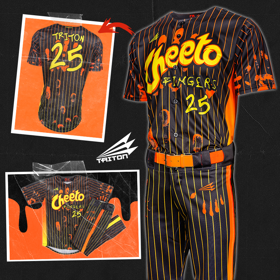 We hope you brought some napkins. #TeamTriton

Learn more about the highest quality, most custom uniforms in the industry and request your FREE designs:
teamtriton.com/custom-basebal…

#Custom #Authentic #Quality #Baseball #Jerseys #Uniforms #Cheetos
