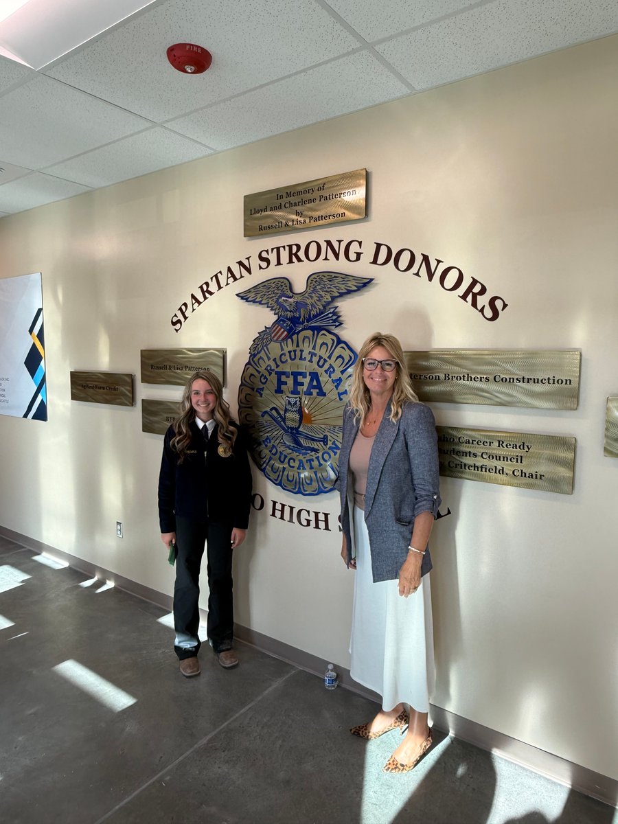 Idaho Department of Education (@iddeptofed) on Twitter photo Superintendent Debbie Critchfield, with Kalli Lammers, had the chance to see Minico High School’s new agriculture building at an open house showcase.
Funded in part by an Idaho Career Ready Students grant, it features classrooms, labs, 18 welding stalls and a four-acre field. Superintendent Debbie Critchfield, with Kalli Lammers, had the chance to see Minico High School’s new agriculture building at an open house showcase.
Funded in part by an Idaho Career Ready Students grant, it features classrooms, labs, 18 welding stalls and a four-acre field.