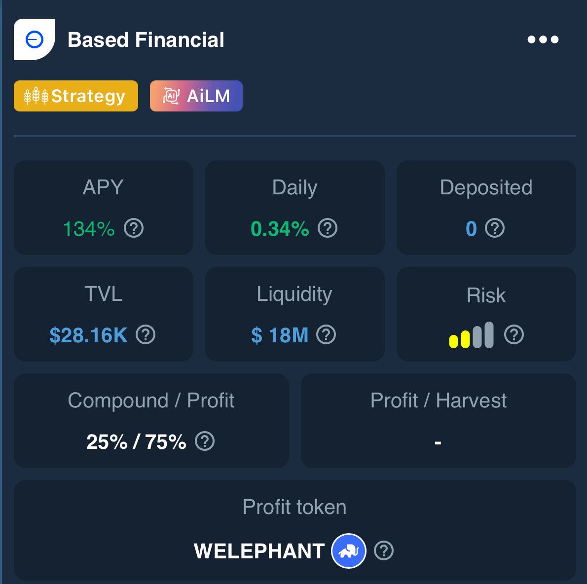 You believe in $ETH?
Why not use it in Flux Capital or Based Financial at Dexfi.com on Base Chain, where you can put ETH to work further and yield $WELEPHANT, a liquidity-backed token, for triple-digit APR?
Take $USDC and do the same!
Elephant.Money Vaults!