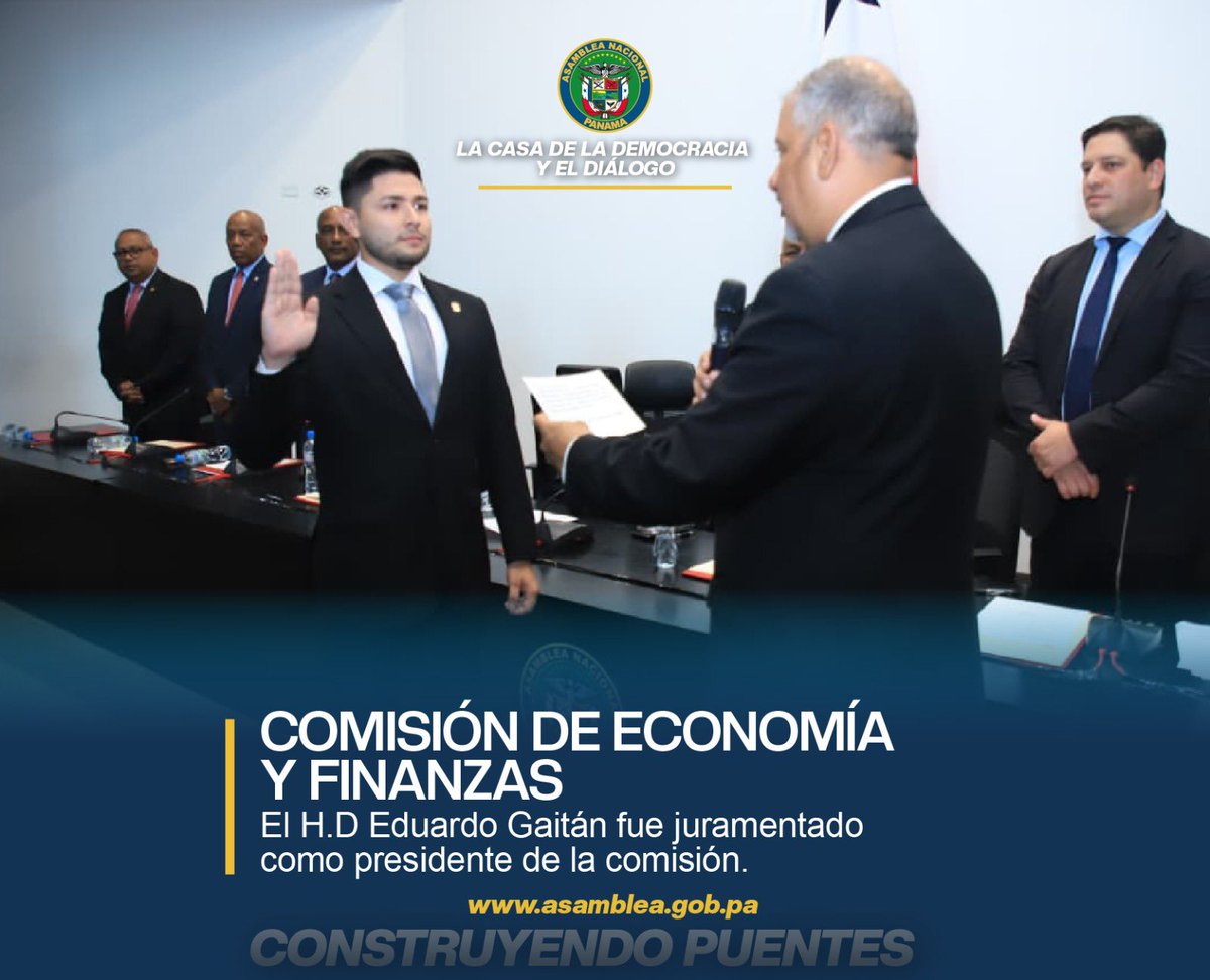 La Comisión de Economía y Finanzas quedó debidamente instalada y juramentada. El H.D Eduardo Gaitán fue juramentado como presidente de la misma. Por su parte, el diputado Isaac Mosquera fue juramentado como vicepresidente y el diputado Manuel Cohen como secretario.
