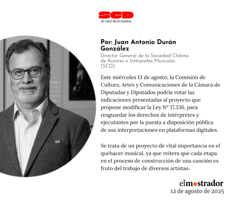 #LeyTommyRey | Compartimos la columna de Juan Antonio Durán, director general de SCD, publicada hoy en El Mostrador.

📄 Lee la columna aquí 👉 tinyurl.com/yc82bvke