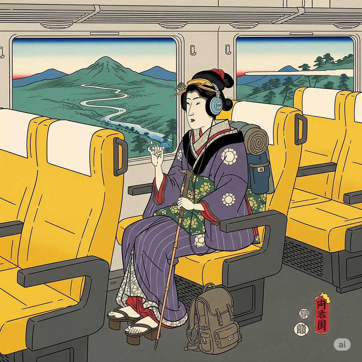 ラビューに乗って秩父へハイキングに出かける江戸庶民