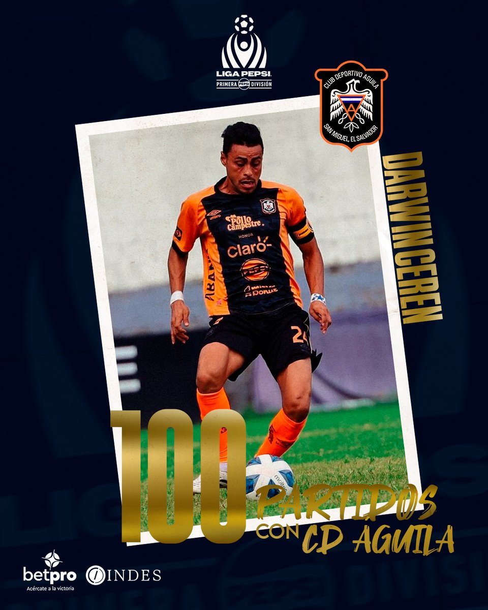 <a href="/CerenDarwin/">DarwinCerén17</a> con 𝟭𝟬𝟬 𝗣𝗮𝗿𝘁𝗶𝗱𝗼𝘀 usando las plumas de <a href="/cdaguilaoficial/">C.D. ÁGUILA</a> (Juegos de Primera Div.) 🦅🧡🎉

🆚Primer encuentro: 28/01/2023, ante Santa Tecla FC.
🏆 Campeón de #LigaPepsi Apertura 2023
🗄️Datos gracias a <a href="/Estadisticas1es/">Estadísticas Primera</a> 

#NuestraPasión #Apertura2025