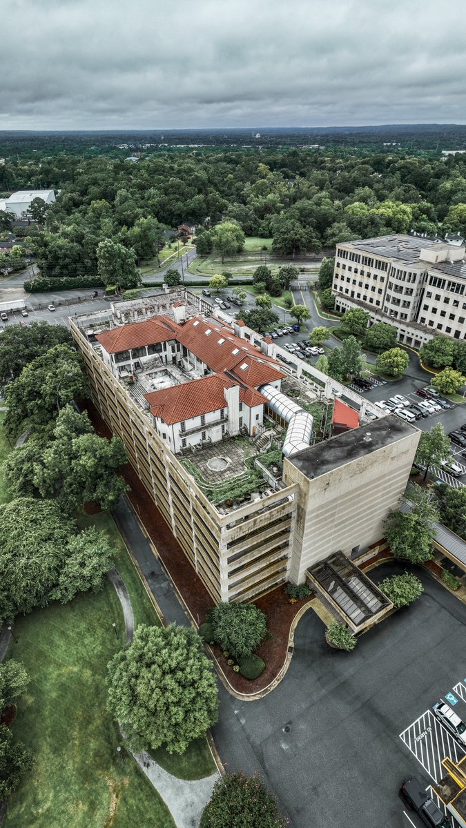 Did you know there’s an abandoned mansion hidden on top of a parking garage at the Aflac HQ?