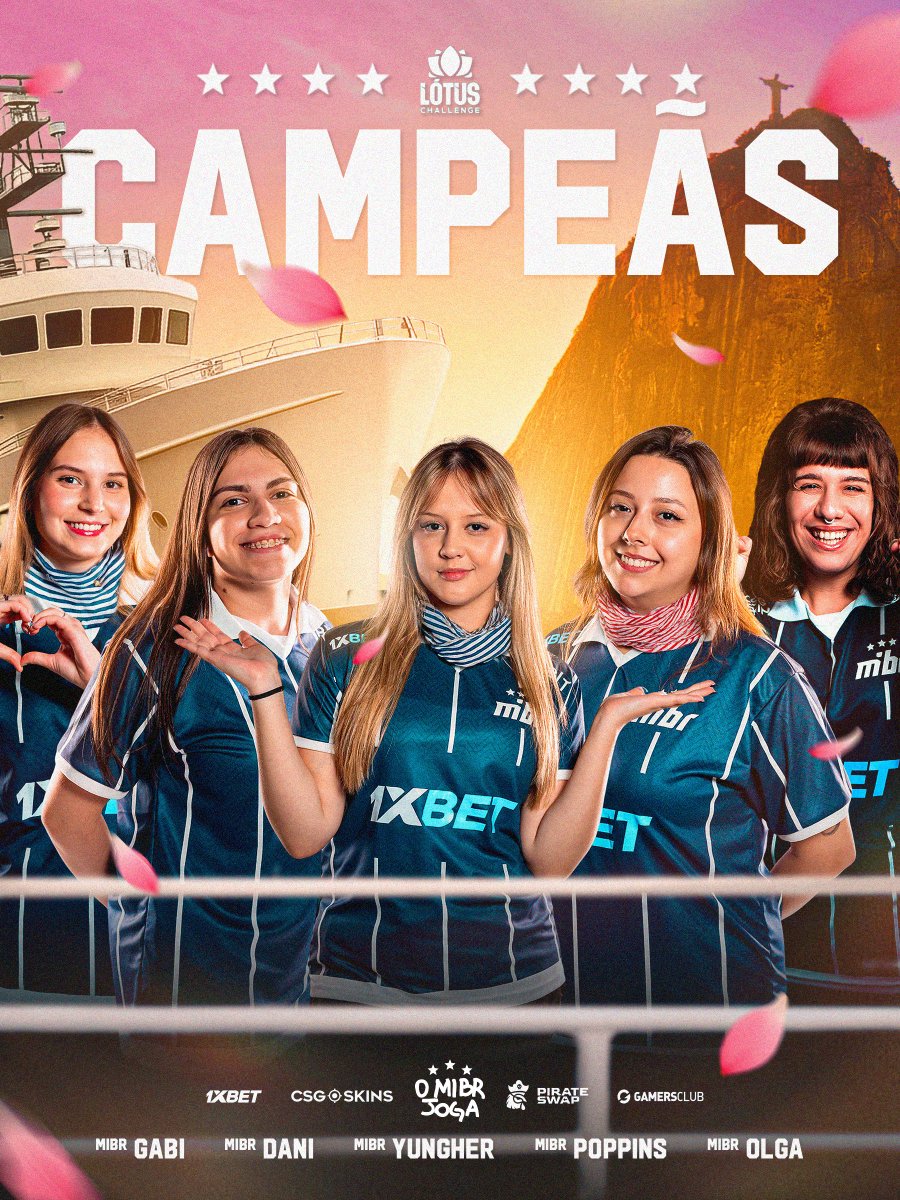 CAMPEÃS INVICTAS DA LOTUS CHALLENGE! 🪷🏆

PRIMEIRO TIME DO MUNDO A SER CAMPEÃO EM UM NAVIO. ⛴️

⚓️ <a href="/poppinscs/">poppins</a> | <a href="/danifps_/">MIBR dani</a> | <a href="/gabiifps/">Gabriela Maldonado</a> | <a href="/yungherr/">yungher</a> | <a href="/0lgaCS/">Olga Rodrigues</a> | <a href="/land1ncs/">land1n</a> | <a href="/naxxfps/">Nykolas Gorniski</a> 🛟