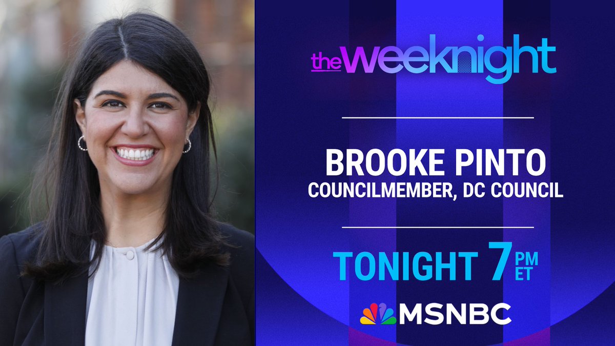 The Weekend on MSNBC (@theweekendmsnbc) on Twitter photo National Guard troops have arrived in Washington, D.C., to execute Trump’s order to address crime. DC Councilmember <a href="/CMBrookePinto/">Councilmember Brooke Pinto</a> joins The Weeknight to respond. National Guard troops have arrived in Washington, D.C., to execute Trump’s order to address crime. DC Councilmember <a href="/CMBrookePinto/">Councilmember Brooke Pinto</a> joins The Weeknight to respond.