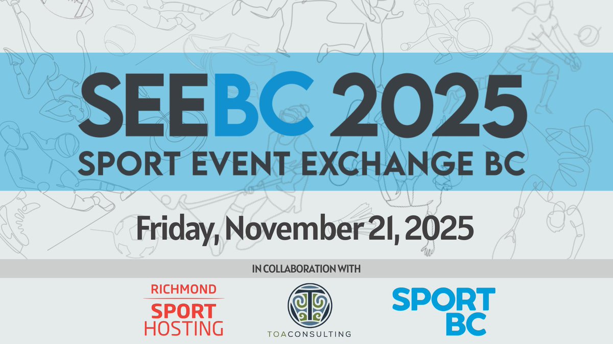 Sport BC is proud to be working with Richmond Sport Hosting and Toa Consulting to host a unique one-day learning opportunity; Sport Event Exchange BC 2025, on November 21, 2025.

🔗Check out the newsletter to learn more: mailchi.mp/sportbc/seebc2…