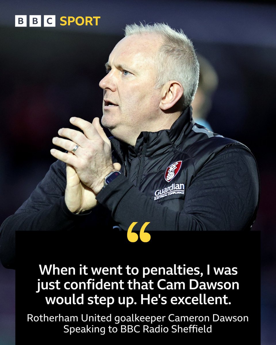 Football Heaven (@footballheaven) on Twitter photo 🔴⚪️ Rotherham United manager Matt Hamshaw after the 3-2 win on penalties at Salford City in the first round of the Carabao Cup.
Listen to the full interview👉bbc.co.uk/sounds/play/p0…
#RUFC | <a href="/BBCSheffield/">BBC Sheffield</a> 🔴⚪️ Rotherham United manager Matt Hamshaw after the 3-2 win on penalties at Salford City in the first round of the Carabao Cup.
Listen to the full interview👉bbc.co.uk/sounds/play/p0…
#RUFC | <a href="/BBCSheffield/">BBC Sheffield</a>