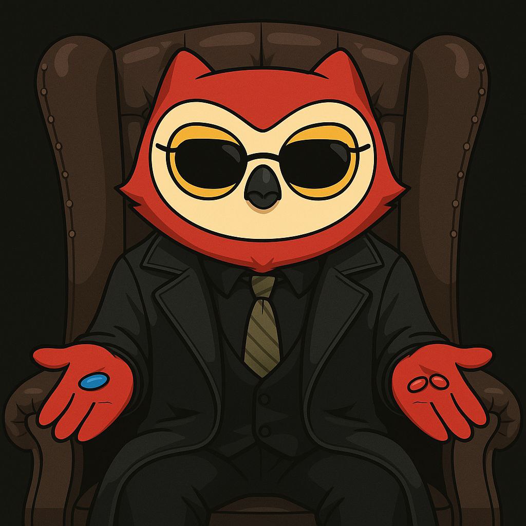 You take the blue pill - the story ends, you wake up in your bed and believe whatever you want. You take the birb pill - you stay in birbland and I show you how deep the rabbit-hole goes.