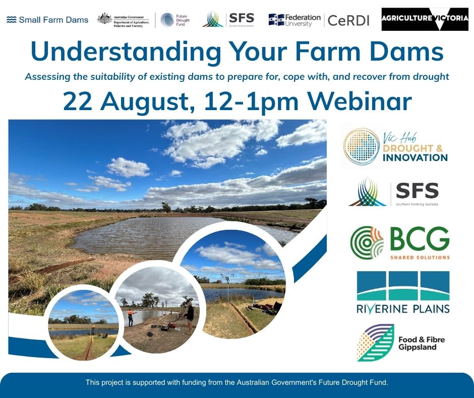 Understanding Your Farm Dams – Free Webinar!
Explore dam reliability, catchment size, runoff, and legal requirements.
📅 22 August 2025 | ⏰ 12–1 PM | 💻 Online
Perfect for farmers, advisors, planners &amp; facilitators.
🔗 Register now! bit.ly/4fFtdvO
#FarmDams #AgWebinar