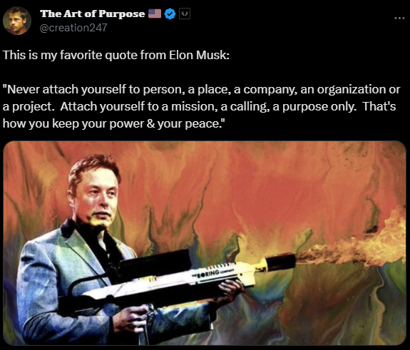 Elon Musk with the W