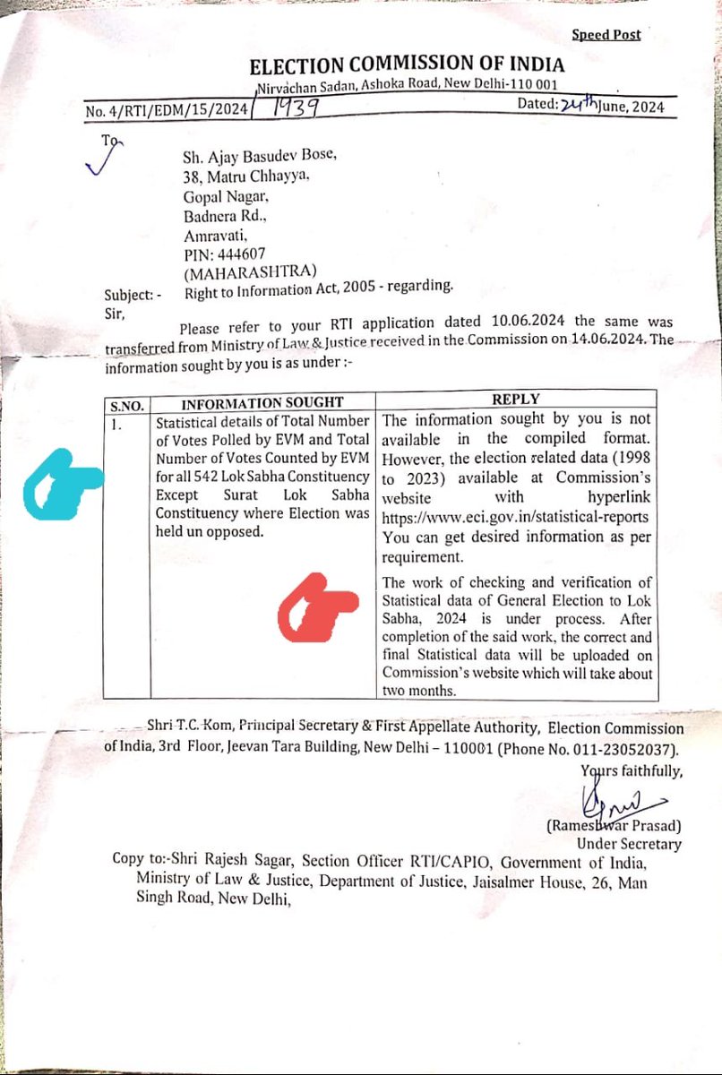 AJAY BOSE (@ajaybos93388306) on Twitter photo Did <a href="/ECISVEEP/">Election Commission of India</a> upload this Data as stated in the RTI reply??
Can anyone find & Confirm this.
#VoteChori
<a href="/RahulGandhi/">Rahul Gandhi</a> <a href="/kharge/">Mallikarjun Kharge</a> <a href="/Awhadspeaks/">Dr.Jitendra Awhad</a> <a href="/priyankagandhi/">Priyanka Gandhi Vadra</a> <a href="/MahuaMoitra/">Mahua Moitra</a> Did <a href="/ECISVEEP/">Election Commission of India</a> upload this Data as stated in the RTI reply??
Can anyone find & Confirm this.
#VoteChori
<a href="/RahulGandhi/">Rahul Gandhi</a> <a href="/kharge/">Mallikarjun Kharge</a> <a href="/Awhadspeaks/">Dr.Jitendra Awhad</a> <a href="/priyankagandhi/">Priyanka Gandhi Vadra</a> <a href="/MahuaMoitra/">Mahua Moitra</a>