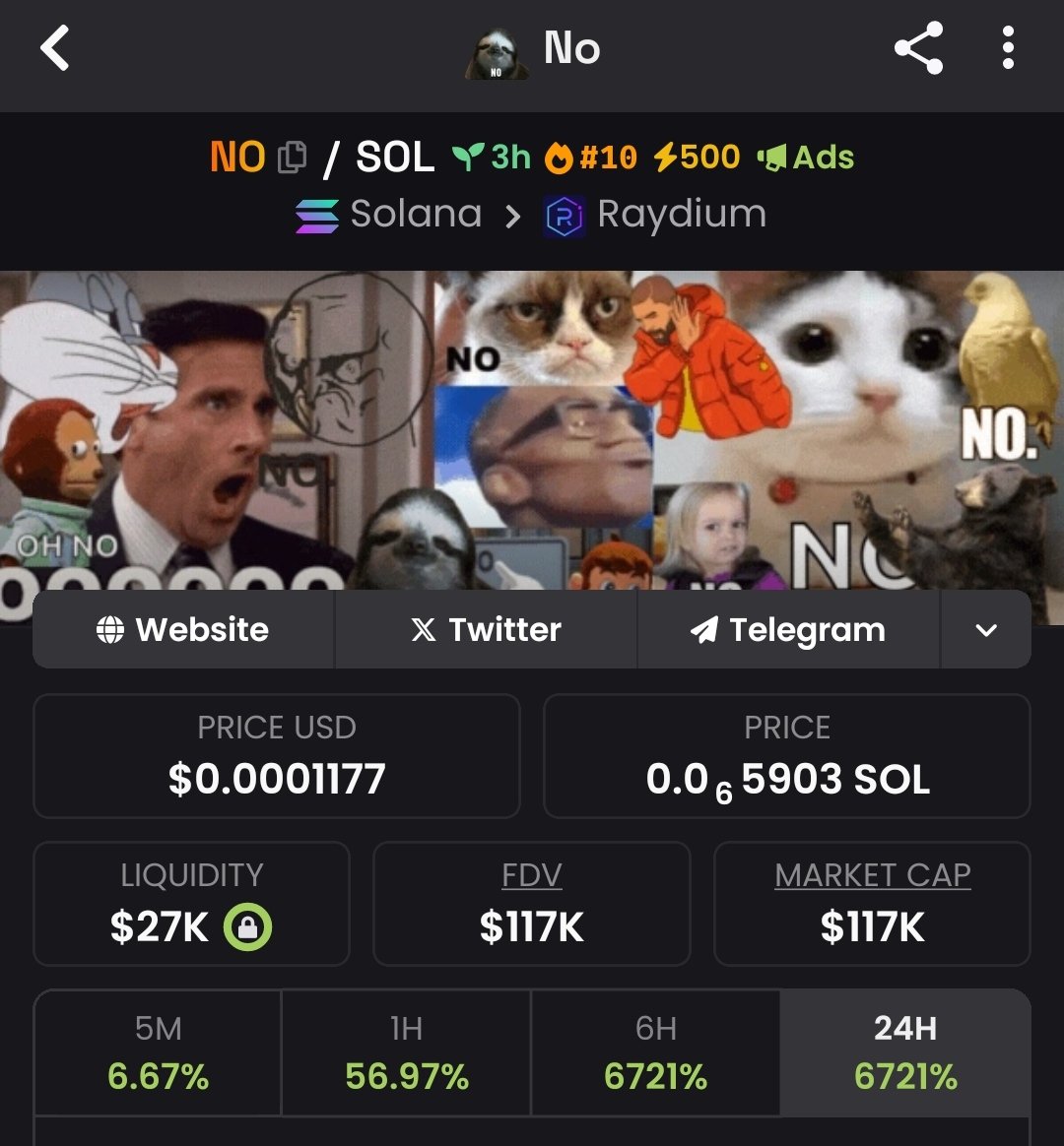 CryptoSpecterX's tweet image. $NO
Join us, it's not too late, we're going to space. 
No No No Nooooo