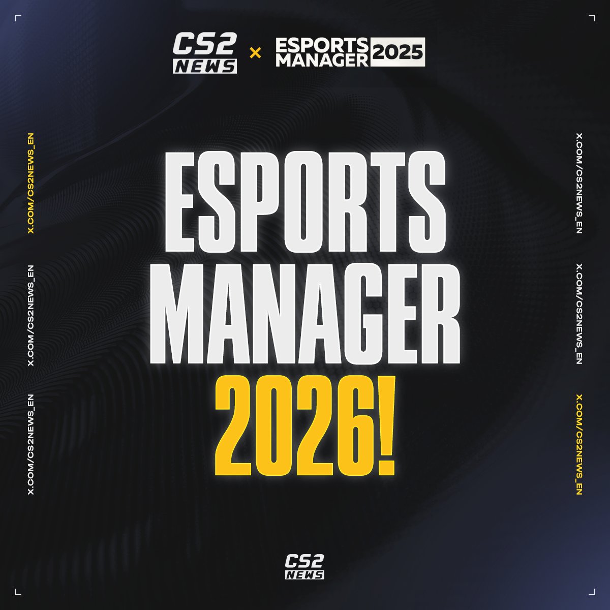 CS2 NEWS (@cs2news_en) on Twitter photo We're happy to announce that we'll be featured in
<a href="/EManagerGame/">Esports Manager 2026</a>'s Esports Manager 2026! We're happy to announce that we'll be featured in
<a href="/EManagerGame/">Esports Manager 2026</a>'s Esports Manager 2026!