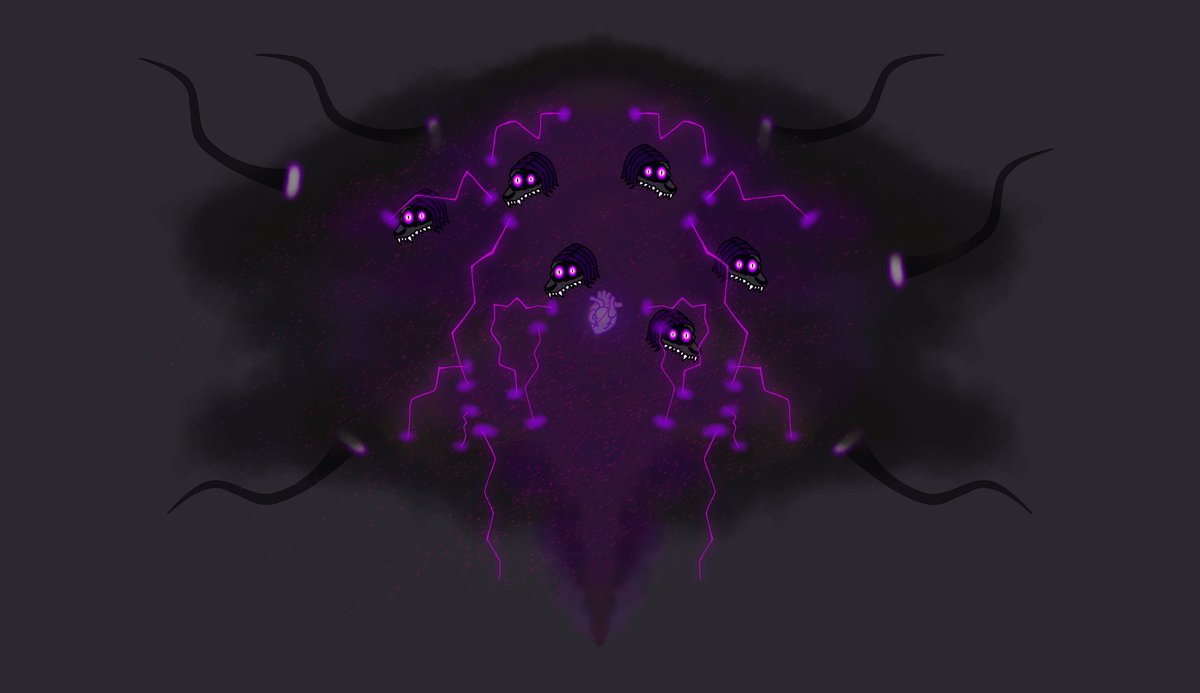 Here is the Kaiju oc
Inspired by the wither storm and give it purple
It was originally going to be red but I decided to pick purple instead