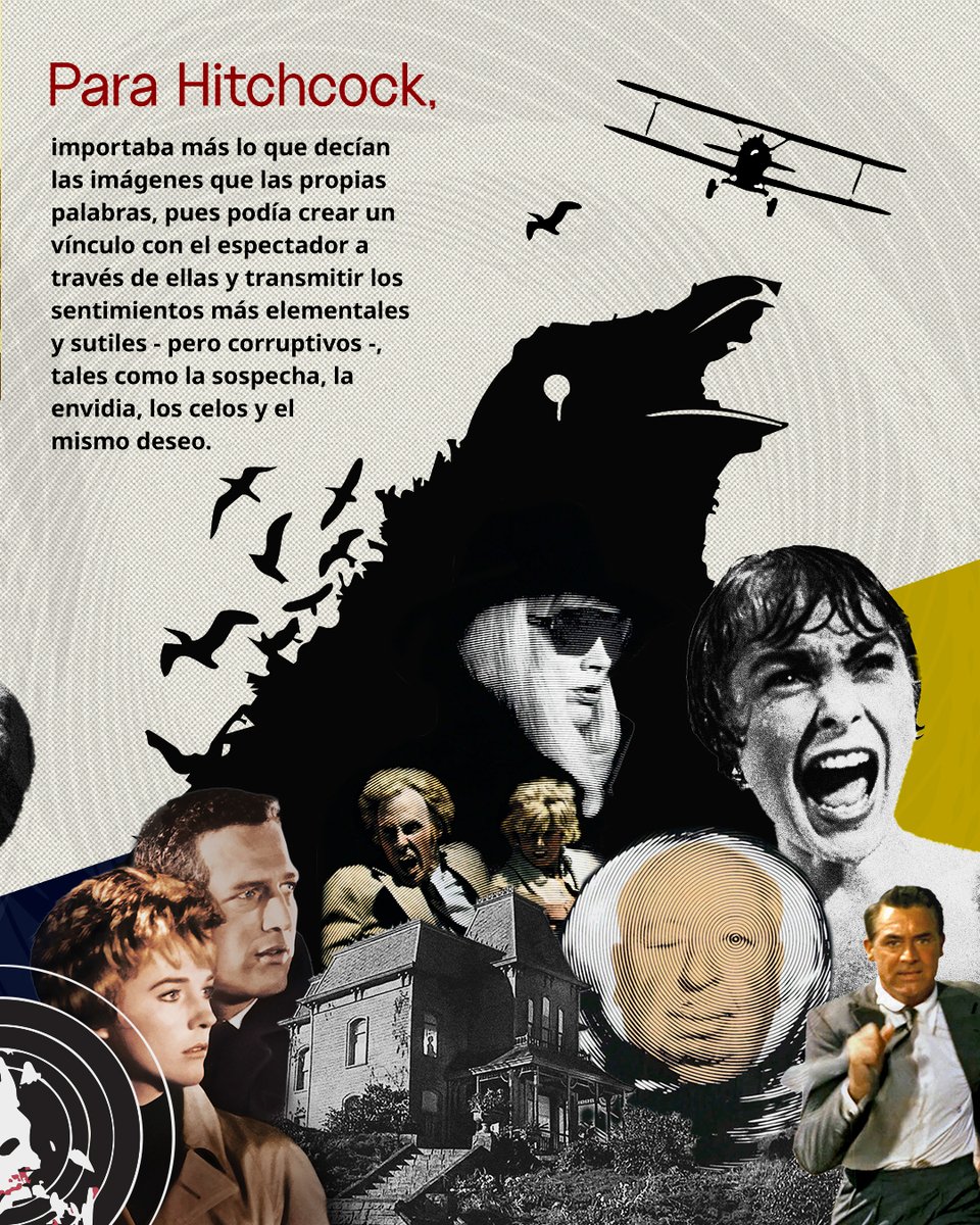 🎞️ Un día como hoy, pero de 1899, nació Alfred Hitchcock, uno de los personajes más influyentes del séptimo arte, a quien algunos han llamado “El maestro del suspense”. Es recordado como un rompedor de reglas y hacedor de las propias, que lograba hacer que las imágenes dijeran