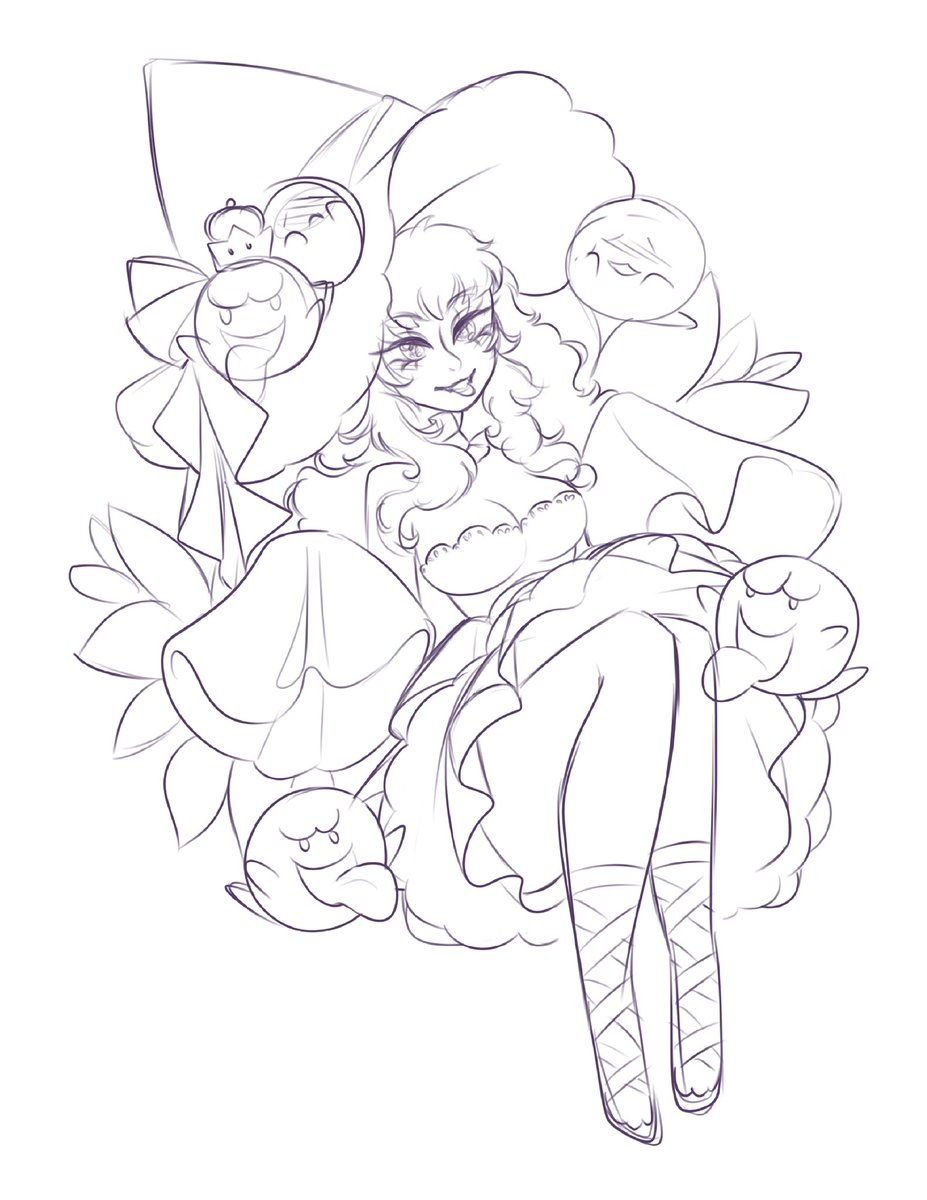 Today’s art stream I drew was Boosette!🤍👻
Just the sketch tho so there’s still much to do!