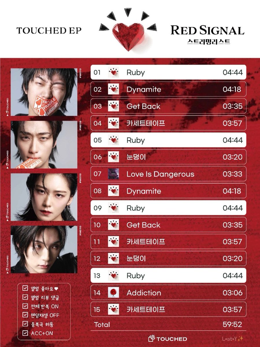 v_look_at_yum_v's tweet photo. 𝐑𝐄𝐃 𝐒𝐈𝐆𝐍𝐀𝐋 스트리밍리스트🎧
@band_touched https://t.co/i0YnFDfgtK