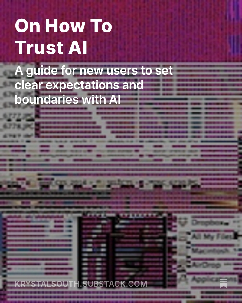I've written a guide for new users of AI LLM's after running into hallucinations and uncertainty. It's called 'On How to Trust AI,' and I hope you find it helpful. open.substack.com/pub/krystalsou…