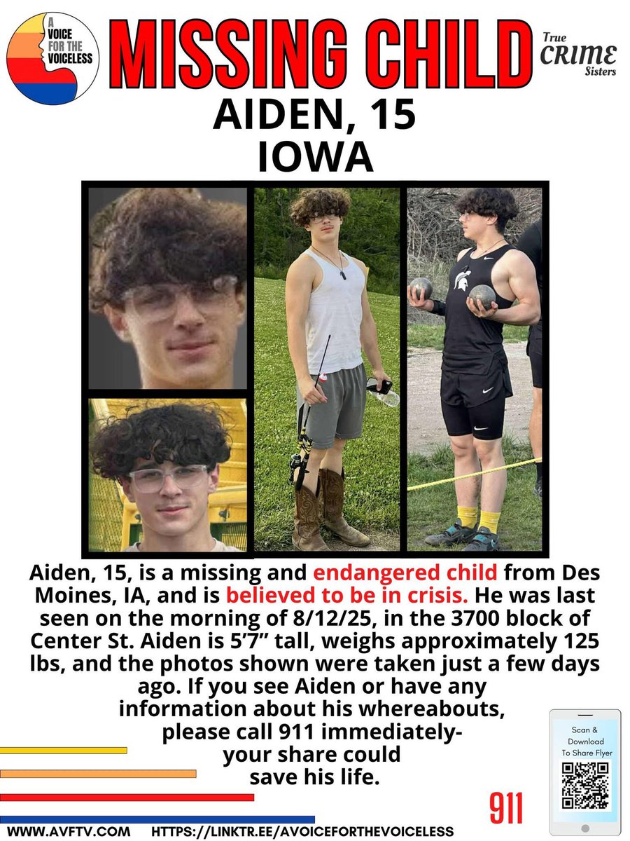 “Help me find my son! He’s not in a good headspace right now! Last seen wearing gray cotton shorts, a light red shirt, white Nike lows, and glasses.” His mom personally provided us with these additional photos—please share this flyer, it could save his life. 
🚨 MISSING &amp;
