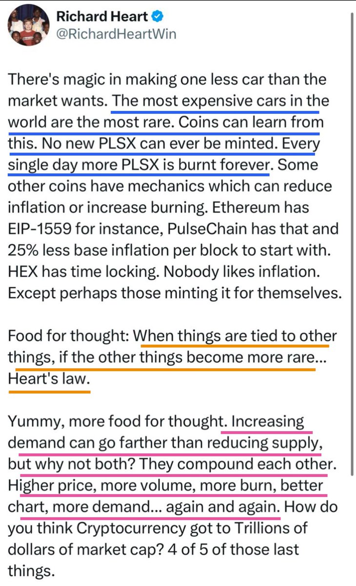 With $ETH rising, this RH tweet hits hard. Time to pack your bags with PLS, HEX, PLSX, UFO, and pTGC—scarce assets with demand ready to surge.

Blue - Your free education shaped pTGC and UFO, blending insights on real-world assets, scarcity, luxury, and your tokens. Passion fuels
