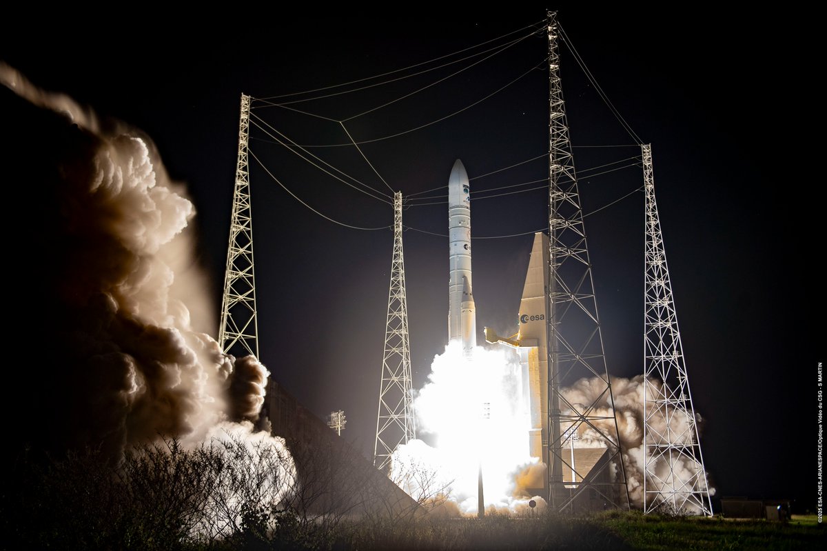 #MetopSGA1 - carrying the Copernicus Sentinel-5 mission onboard - successfully launched from Kourou on an #Ariane6 rocket at 02:37 CEST.  🥳

Together they’ll deliver sharper forecasts, stronger climate data, &amp; vital air quality insights: bit.ly/40WRNC8