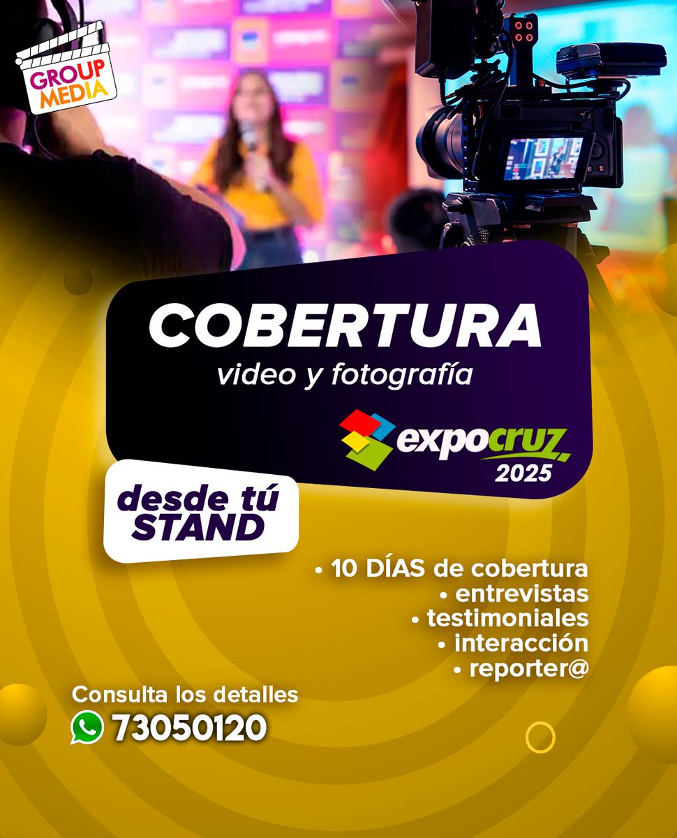 te ofrecemos:
🟢Transmisiones en vivo
🟢Circuito Cerrado
🟢Filmación
🟢Podcast
🟢Cobertura
🟢producción de contenidos

Contamos con:
🔹 internet starlink
🔹 Iluminación
🔹 Sonido
🔹 Micrófonos
🔹 Pantallas led

#fexpocruz2025 #streaming #Podcast #expocruz2025 #TransmisionEnVivo