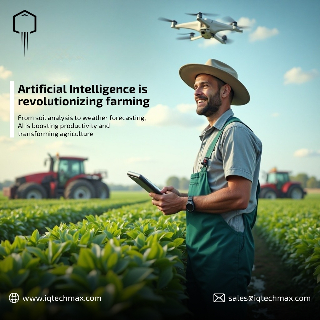 TechmaxIq's tweet image. At IQTechMax, we equip farmers with AI-driven insights for soil analysis, weather forecasting, and precision crop care.
Our technology boosts yields, saves resources, prevents losses, and supports sustainable growth turning data into smarter, more profitable farming.