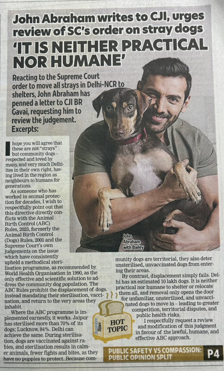 VBorwankar's tweet photo. @TheJohnAbraham You and all the elites are far away from strays. You have enough money to shelter these dogs, do it, show ur love. Why force it on the rest of the public? We want strays out of our streets to save guards our children playing on the streets and the elders walking. https://t.co/mtmeY9cT4b