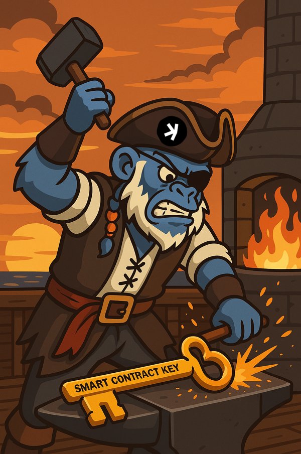 Pirates_Kaspa's tweet photo. Forging the key. In the forge we hammer out the golden key to unlock smart contracts. Each strike brings us closer to August 31.
#PirateKaspa #Kaspa #SmartContracts #LaunchKey #Blockchain #Crypto Stay tuned - tomorrow we set sail!