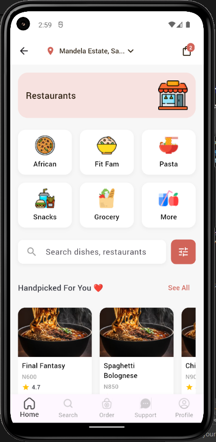mobiledevsNG's tweet image. 📍Real time location integration in Flutter now live in chow_app 🚀
Implemented Precise &amp;amp; Approximate location permissions, dynamic address fetching.
🍽️ Nearby restaurant suggestions
🚚 Optimized delivery times
🗺️ Location-based recommendations
#FlutterDev #DartLang #MobileDev