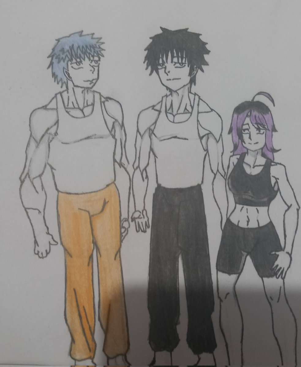 JesusLevelup01's tweet photo. "Así se verían los avatares de @Ramporynchus_97, @Robinstarpc y yo con ropa de gym, y un nuevo corte de cabello para el mío 💪✨"
#DibujoAnime #Avatares #OC #FitnessArt #ArteEnProgreso #EstiloAnime #GamerArt #RopaDeGym #Sketch #CharacterDesign https://t.co/aNpetO5Vmr