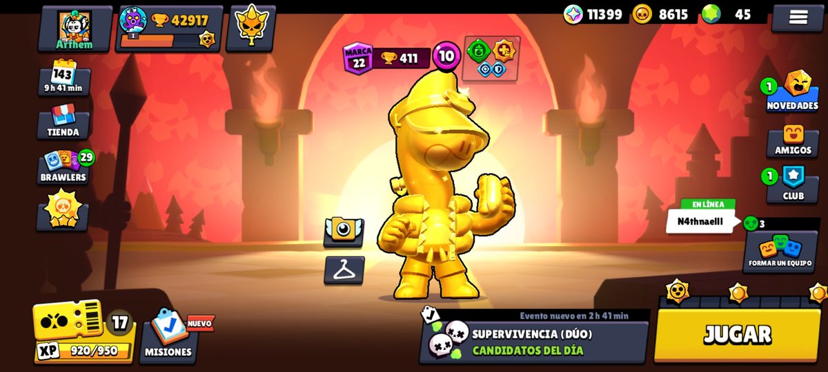 cococho80's tweet photo. @LaPeceraTonta Me lo dieron y no tengo la plateada...primer skin dorada 🤩 https://t.co/MHYlq8tNgc