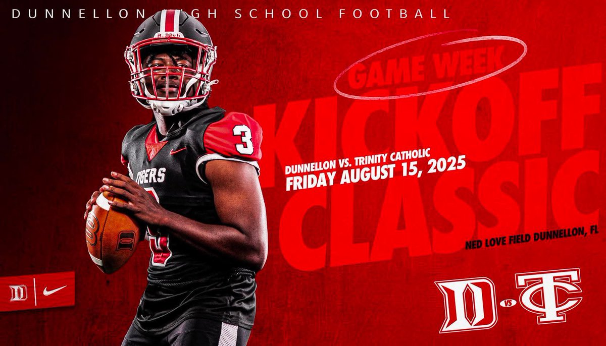 Dunnellon High School Football (@dunnellonftbl) on Twitter photo GAME WEEK at Ned Love! Nothing beats a Friday Night in TIGER COUNTRY!
Come check out the Tigers in Pre-Season action versus the Trinity Catholic Celtics!
#ITSABOUTUS #DTM
<a href="/JB3Bynum/">π₯β¬ β¬ππππ</a> <a href="/67Sports1/">67 Sports</a> <a href="/FlaHSFootball/">FloridaHSFootball.com</a> <a href="/OcalaPreps/">Ocala Preps</a> <a href="/Dwight_XOS/">Dwight Thomas - Catapult Sports</a> <a href="/larryblustein/">Blustein Recruiting</a> <a href="/PrepRedzoneFL/">Prep Redzone Florida</a> <a href="/HSFBamerica/">High School Football America</a> GAME WEEK at Ned Love! Nothing beats a Friday Night in TIGER COUNTRY!
Come check out the Tigers in Pre-Season action versus the Trinity Catholic Celtics!
#ITSABOUTUS #DTM
<a href="/JB3Bynum/">π₯β¬ β¬ππππ</a> <a href="/67Sports1/">67 Sports</a> <a href="/FlaHSFootball/">FloridaHSFootball.com</a> <a href="/OcalaPreps/">Ocala Preps</a> <a href="/Dwight_XOS/">Dwight Thomas - Catapult Sports</a> <a href="/larryblustein/">Blustein Recruiting</a> <a href="/PrepRedzoneFL/">Prep Redzone Florida</a> <a href="/HSFBamerica/">High School Football America</a>