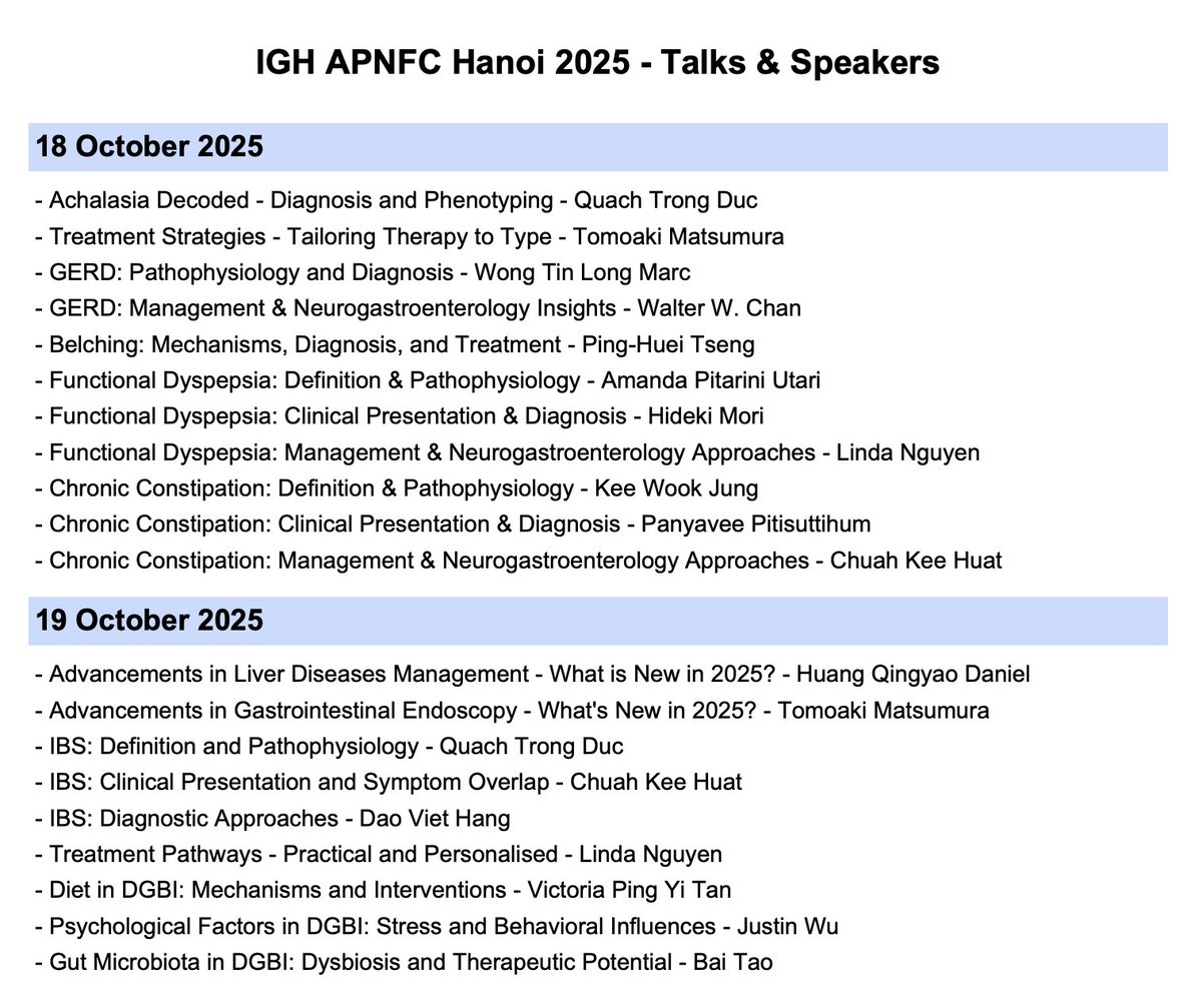 KewinSiah's tweet photo. π 7th Annual IGH Conference & APNFC β Hanoi 2025 | 18β19 Oct
Expert talks + hands-on workshops on GERD, IBS, achalasia & more.
π² Scan QR to register β seats limited!
#APNFC2025 #GItraining #Gitwitter https://t.co/ONf6on57bS