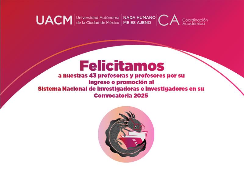 #UACM #UACMEducación #Felicidades #SNI

Felicitamos a nuestras 43 profesoras y profesores por su ingreso/promoción al Sistema Nacional de Investigadoras e Investigadores en la Convocatoria 2025.

uacm.edu.mx/publicaciones/…