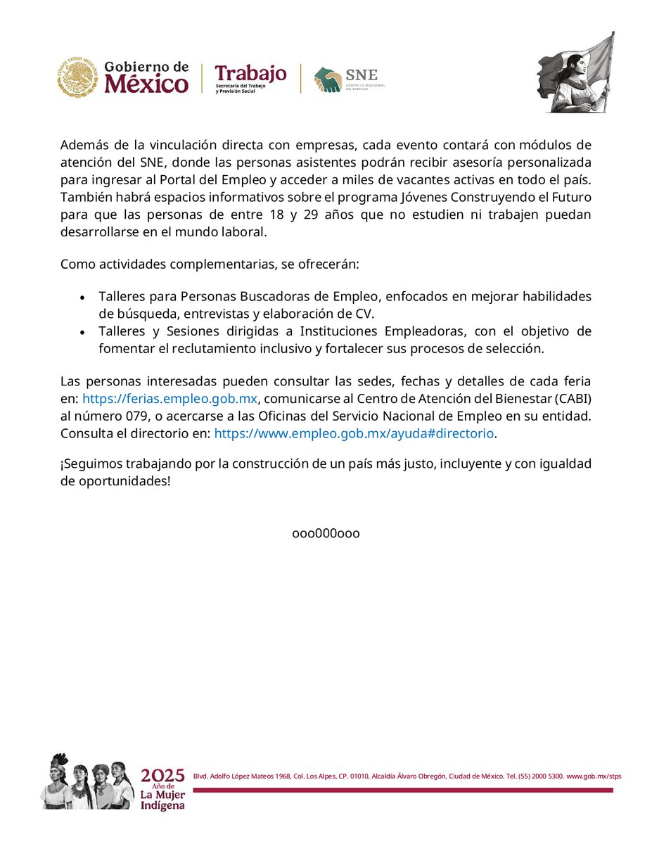Miles de vacantes formales en la Feria Nacional de Empleo para las Juventudes del SNE.