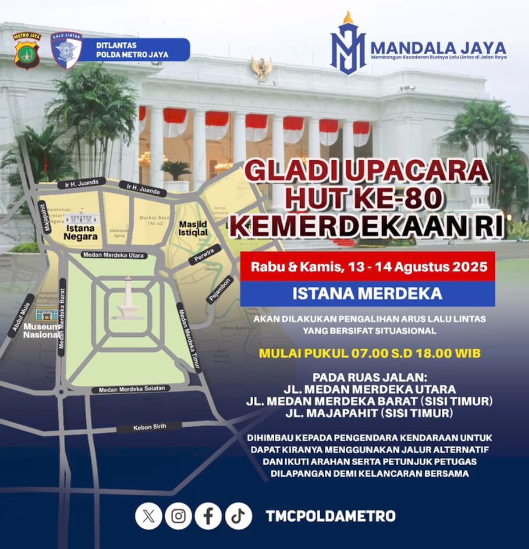 info penutupan jalan pagi ini