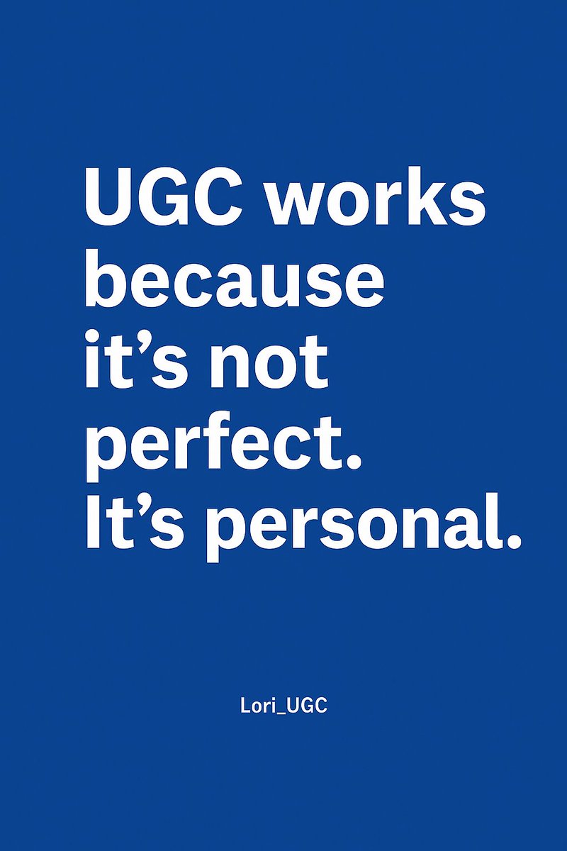 UGC works because it's not perfect. It's personal. #ugccreators #ugccommunity
