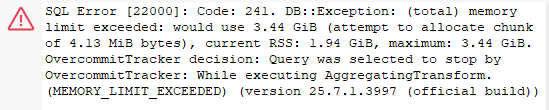 faermark_algo's tweet image. 2/3 Made a query and got this beauty instead 💀 (see image)

SQL Error [22000]: memory limit exceeded... ClickHouse wants 3.44 GiB, I gave it 1.5 GiB. Classic mismatch of expectations vs reality.

#DatabaseProblems #MemoryError #TradingStruggles #TechDebt