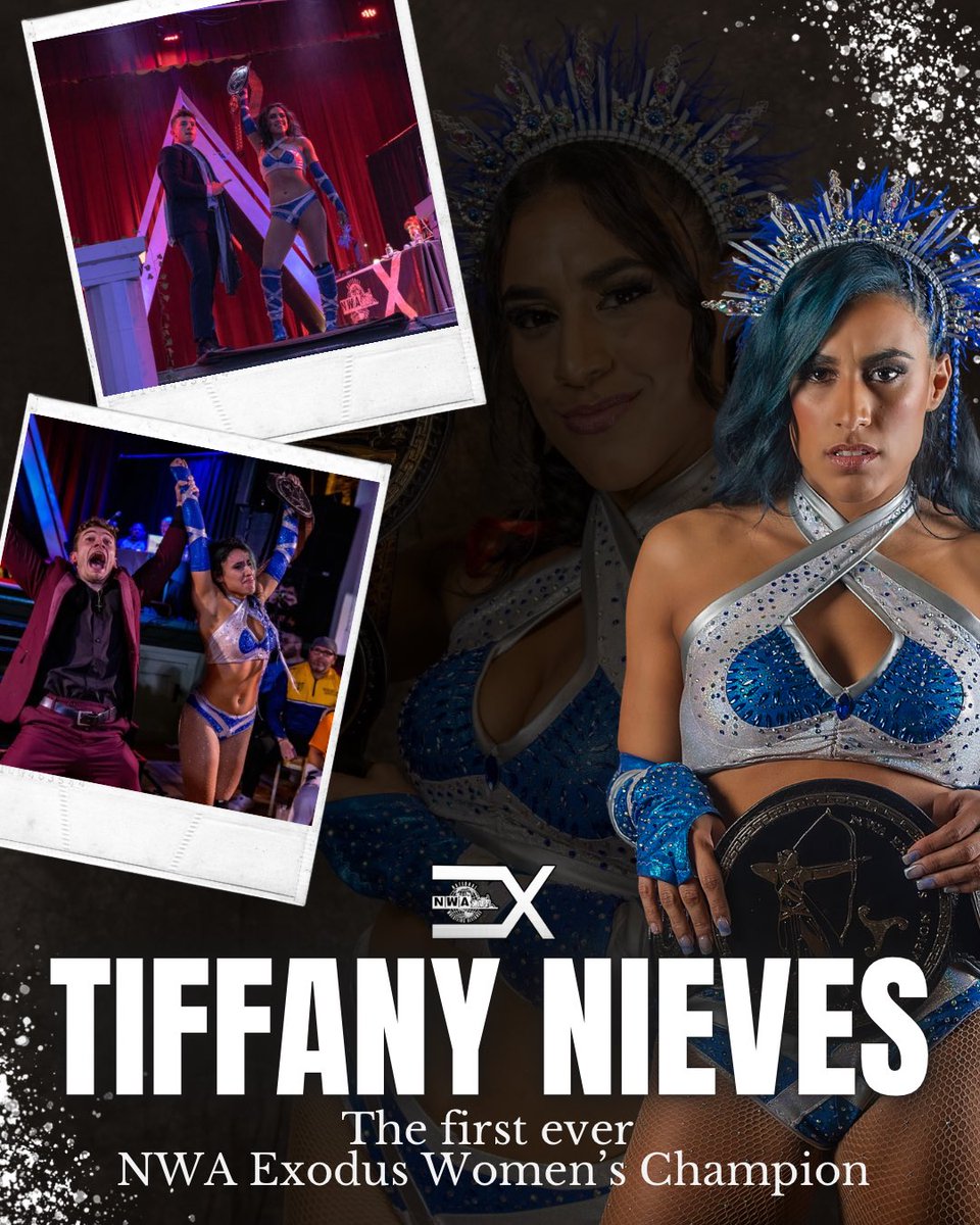 ExoProWrestling's tweet photo. Since making her #ExoPro debut, @TiffanyNieves_ has been the #TopGal of Exodus. Rising from #Preface and signing with the @nwa, she’s captured the NWA Women’s Television Championship, one half of the NWA Women’s Tag Team Titles and cemented herself as one of the most decorated stars in both Exodus Pro and the National Wrestling Alliance.

Her drive, talent and loyalty have made her the standard-bearer for our women’s division and a cornerstone of everything Exodus stands for. As the first-ever NWA Exodus Women’s Champion, “La Princesa”, alongside her loyal perro @BlakeBanksTFK, set the standard for the championship and carried it with pride.

Tiffany doesn’t just represent Exodus… she IS Exodus.

Thank you, Tiffany!