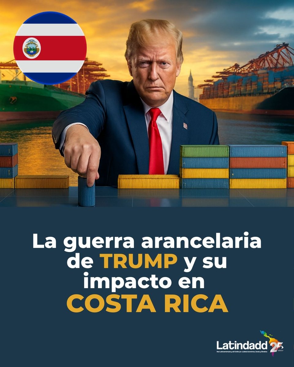 🚨 Un arancel del 15% de EE.UU. a Costa Rica🇨🇷 pone en riesgo exportaciones, inversión y empleos, rompiendo la certeza jurídica del DR-CAFTA.

📌Te contamos qué hay detrás y cómo impacta al país. Lee el artículo "La guerra arancelaria de Trump y su impacto en Costa Rica" de Jorge