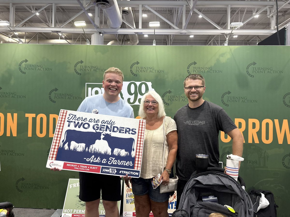 Dixon Wolfe (@dixonswolfe) on Twitter photo At the Iowa State Fair with <a href="/TPAction/">Trafford Partnership</a>, engaging with thousands and reminding America of a simple truth: there are only two genders—male and female. Standing for truth isn’t radical, it’s common sense.
<a href="/charliekirk11/">Charlie Kirk</a> At the Iowa State Fair with <a href="/TPAction/">Trafford Partnership</a>, engaging with thousands and reminding America of a simple truth: there are only two genders—male and female. Standing for truth isn’t radical, it’s common sense.
<a href="/charliekirk11/">Charlie Kirk</a>