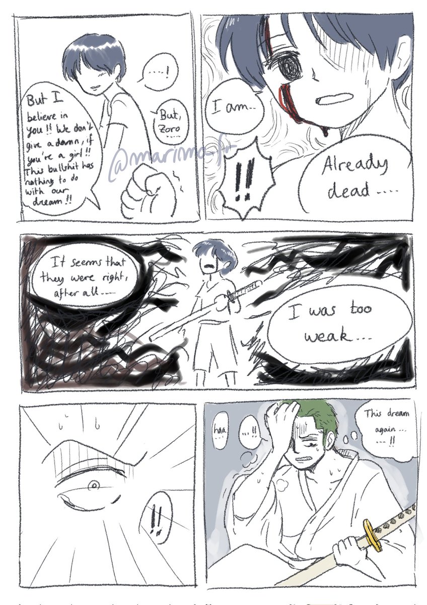 Kuina n Zoro angsty lil comic⚔️💔