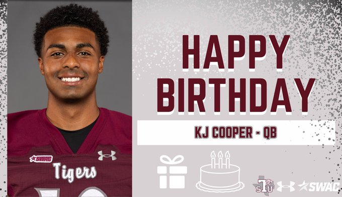 Texas Southern Football (@tsufootball) on Twitter photo Tiger Nation, let’s wish
<a href="/kjcooperjr/">Kenneth Cooper Jr. "KJ"</a>
Happy Belated Birthday! 🎉 #WeAreTexasSouthern | #TheSauceU Tiger Nation, let’s wish
<a href="/kjcooperjr/">Kenneth Cooper Jr. "KJ"</a>
Happy Belated Birthday! 🎉 #WeAreTexasSouthern | #TheSauceU