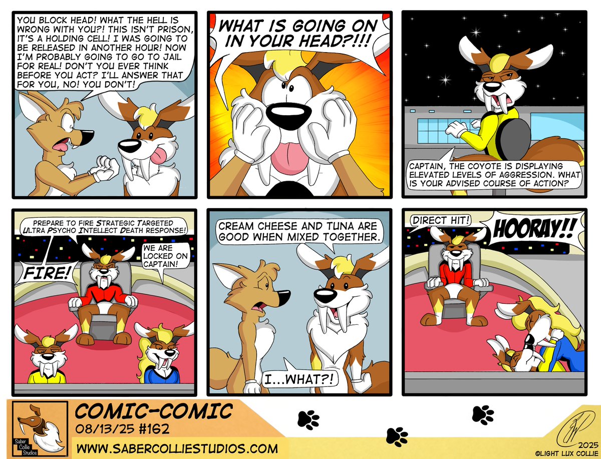 He's not wrong. #ComicComic #comic #comicstrip #cartoon #toon #cartoonstrip #webcomic #webtoon #art #cartoonart #funny #comedy #cute #lightluxcollie #sabercolliestudios