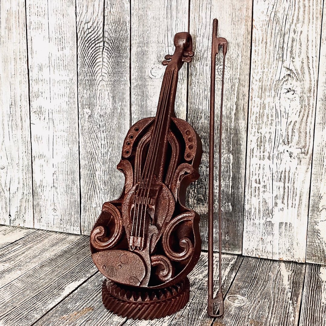P45Graphic's tweet photo. Orange Blossom Special
8 lbs
8" w x 19.5" h

#MarkDankerMetalArtist #MetalArt #MetalSculpture #FiddleSculpture #ViolinSculpture #OrangeBlossomSpecial #OklahomaArtist #p45Graphic #p45metalart #fiddle #violin https://t.co/L1kAEoWhKN