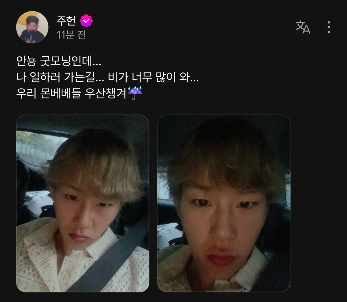 뽀글쓴,,, 귀여워죽게쓘,,,,😍💗