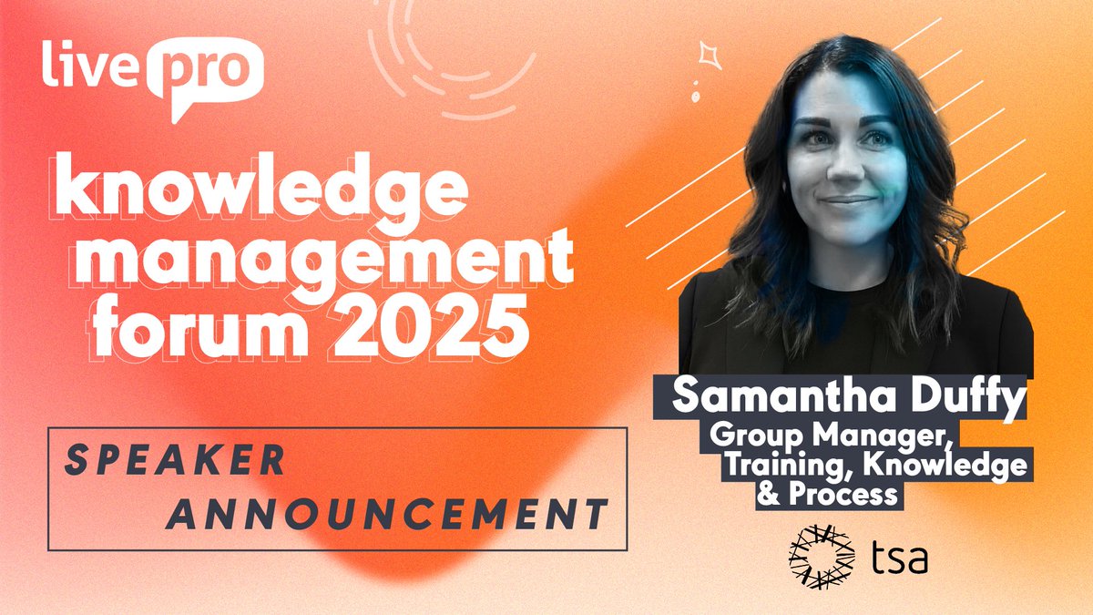 liveprosoftware's tweet photo. Excited to welcome Sam Duffy, TSA Group to the 2025 livepro Knowledge Management Forum! With 18 years’ L&amp;D experience and 12 KM system rollouts, she joins Cate Dodds to share Lite n’ Easy success story. Register: https://t.co/17LNez5a0q
Oct 16 | QLD #liveproforum https://t.co/B2tX2HAEx3